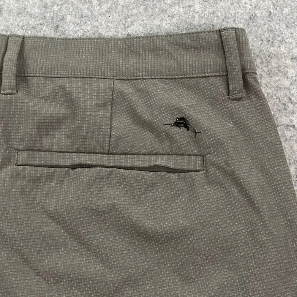 Tommy Bahama Mens Shorts 38 Brown Textured Grid Performance Stretch Casual
